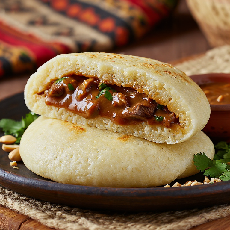 Arepa de Lamb en Salsa de Maní (Inspirada en Mauritania)