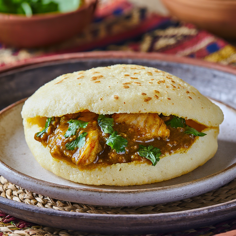 Arepa de Cari Poisson (Curry de Pescado Mauriciano)