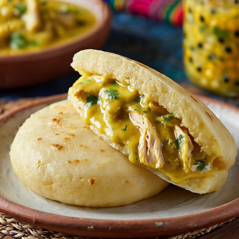 Arepa de Curry de Pollo Mauriciano