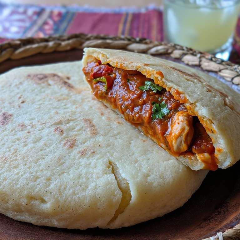 Arepa Relleno de Rougaille Mauritiano