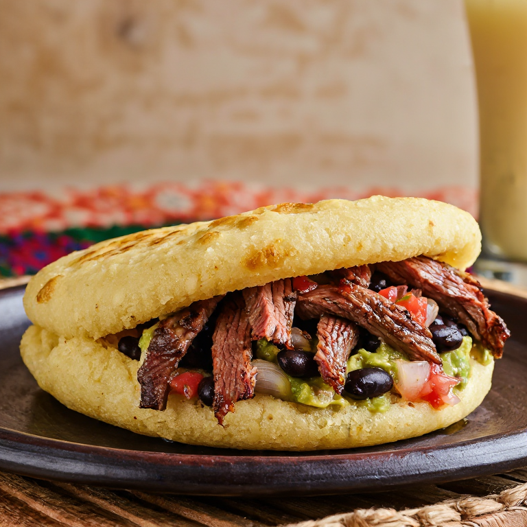 Arepa de Carne Asada al Estilo de Algodones
