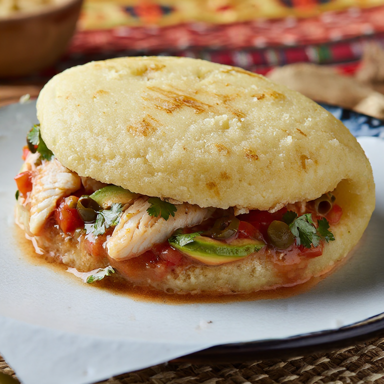 Arepa Veracruzana de Pescado a la Veracruzana