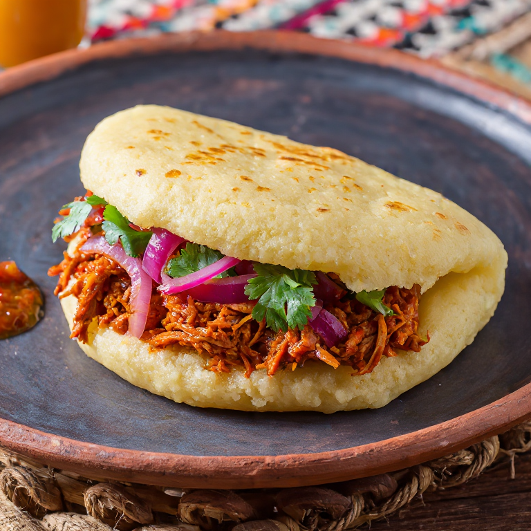 Arepa de Cochinita Pibil (Estilo Cacalchén)