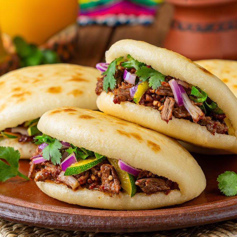 Arepa al Pastor (Estilo Tacos al Pastor)
