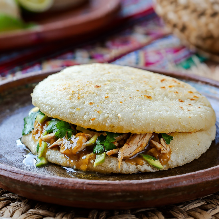 Arepa de Sopa de Lima (Yucatecan Lime Soup Arepa)