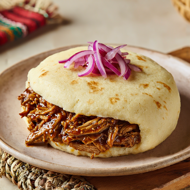 Arepa Cochinita Pibil: Fusión Yucateca en Cada Mordisco