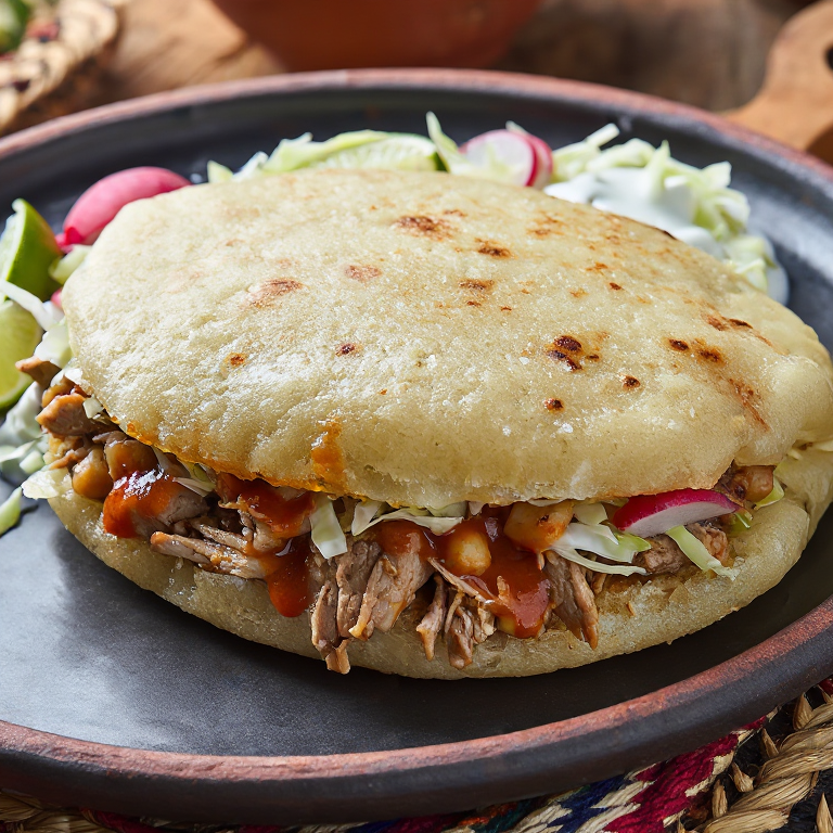 Arepa de Pozole Rellena de Cerdo