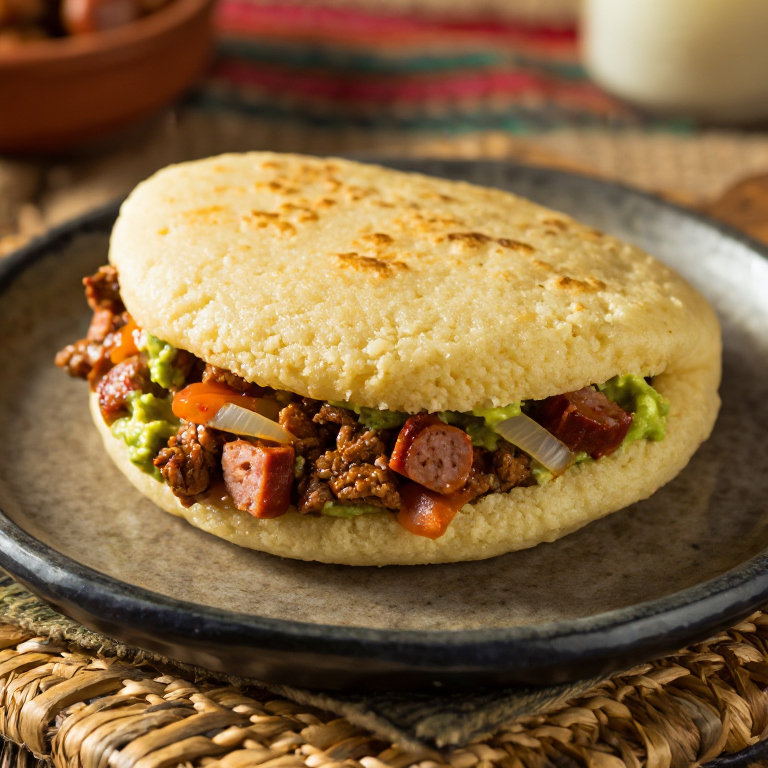 Arepa Rellena de Discada Norteña (Estilo Reynosa)