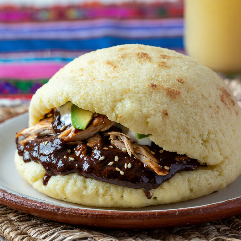 Arepa de Mole Poblano con Pollo