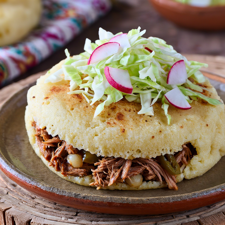 Arepa de Pozole Rojo estilo Santiago Maravatío