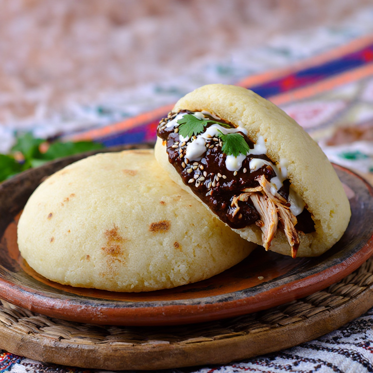 Arepa de Mole Poblano con Pollo