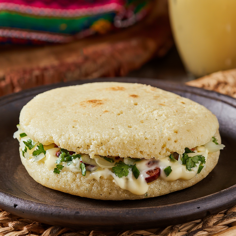 Arepa Tequisquiapan: Queso Fundido y Chorizo