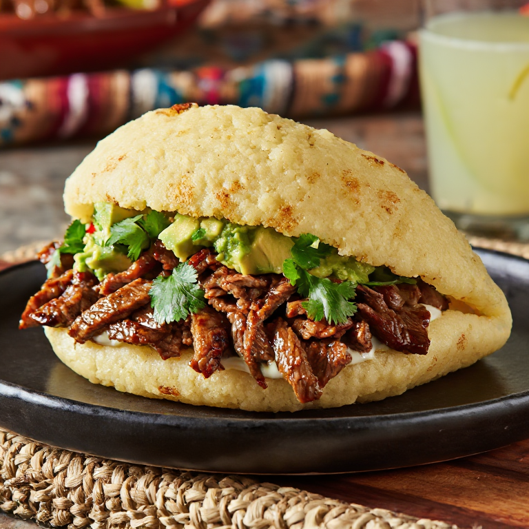 Arepa Tijuanesa de Carne Asada