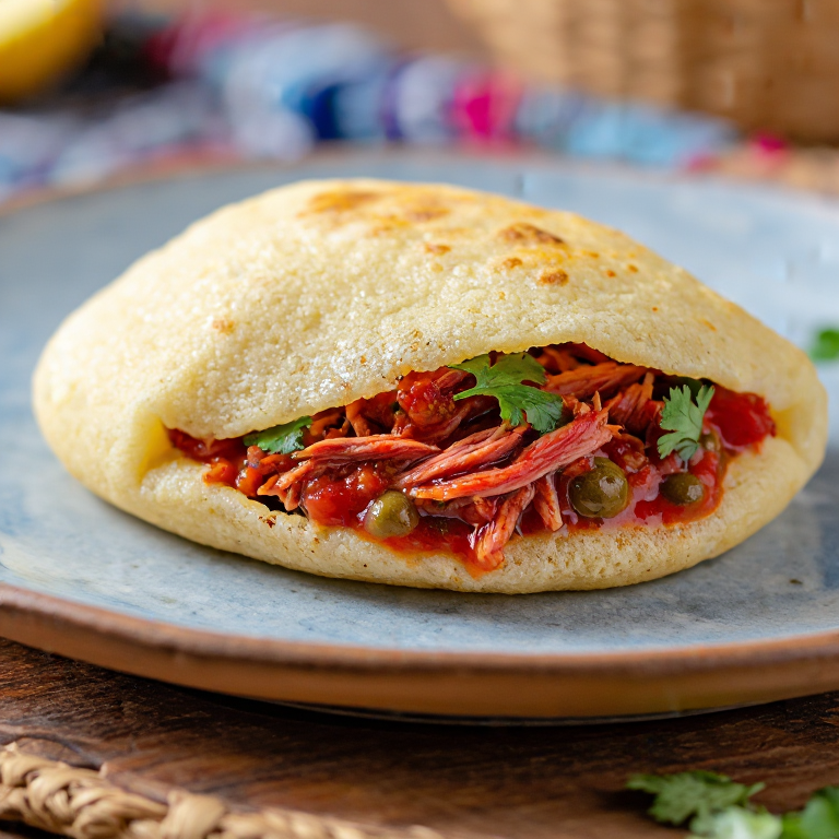 Arepa de Huachinango a la Veracruzana