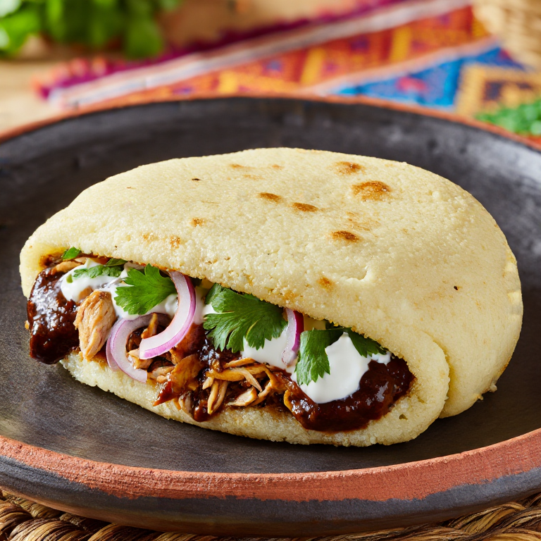 Arepa Rellena de Mole Poblano