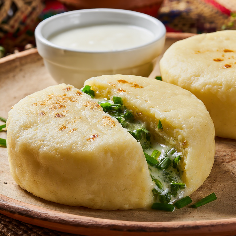 Arepa Moldovana Rellenada de Queso y Eneldo (Plăcintă cu Brânză)