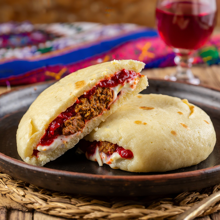 Arepa Montenegrina con Ćevapi y Ajvar