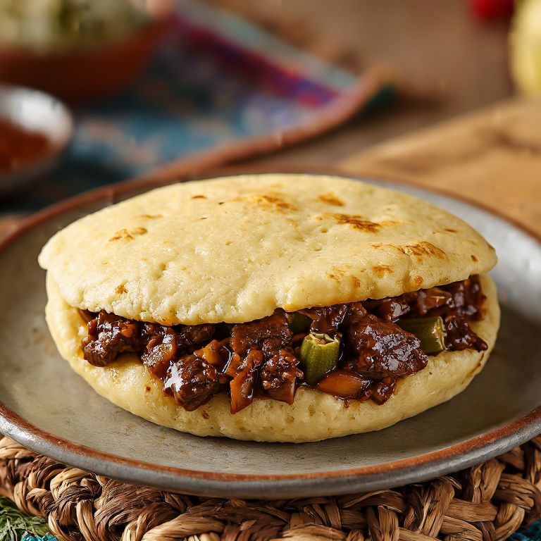 Arepa de Guiso de Chivo (Goat Water Arepa)