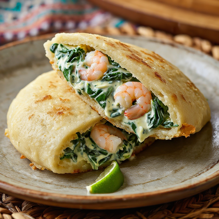 Arepa de Matapa con Camarones