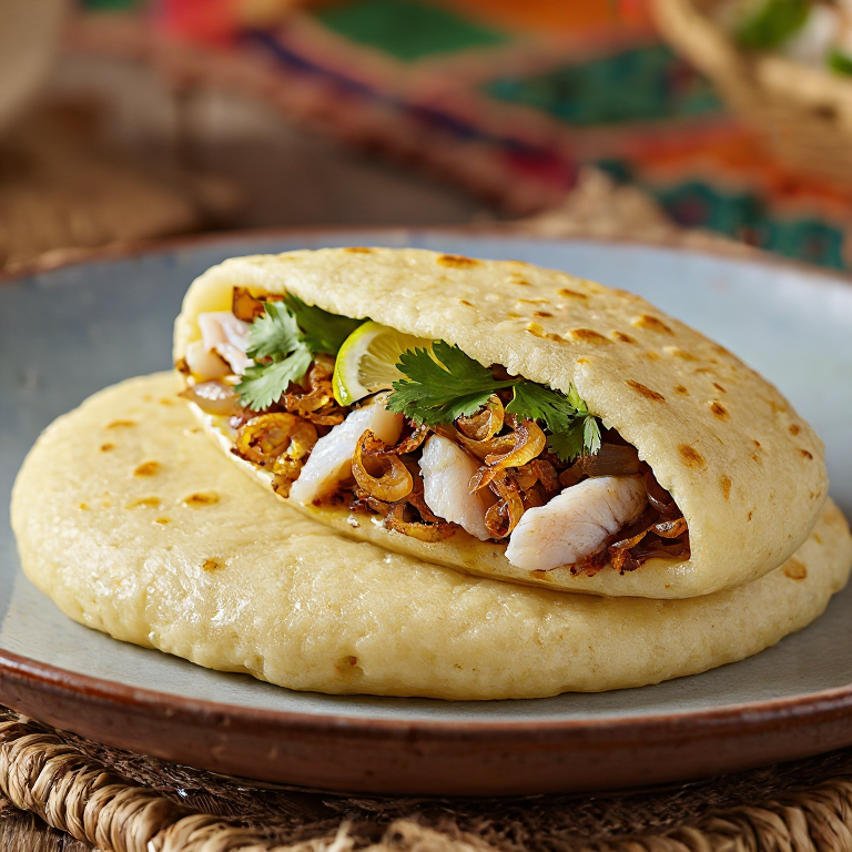 Arepa birmana al estilo Mohinga de Bago