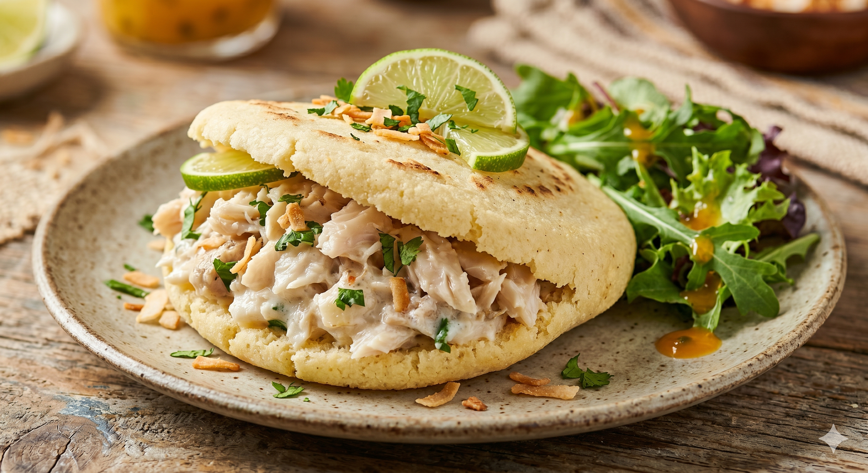 Arepa Nauruana de Pescado en Leche de Coco