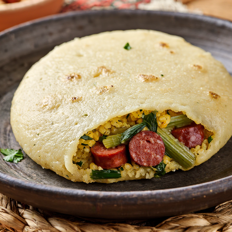 Arepa de erwtensoep: Fusión neerlandesa con guisantes y salchicha ahumada