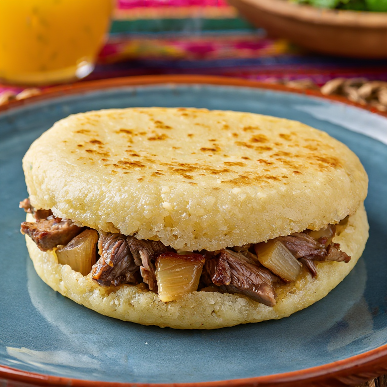 Arepa Rellena de Cordero y Kumara al Estilo Kiwi