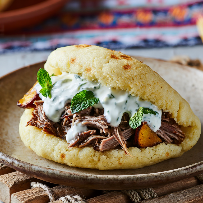 Arepa Kiwi: Lamb & Mint Stuffed Arepa