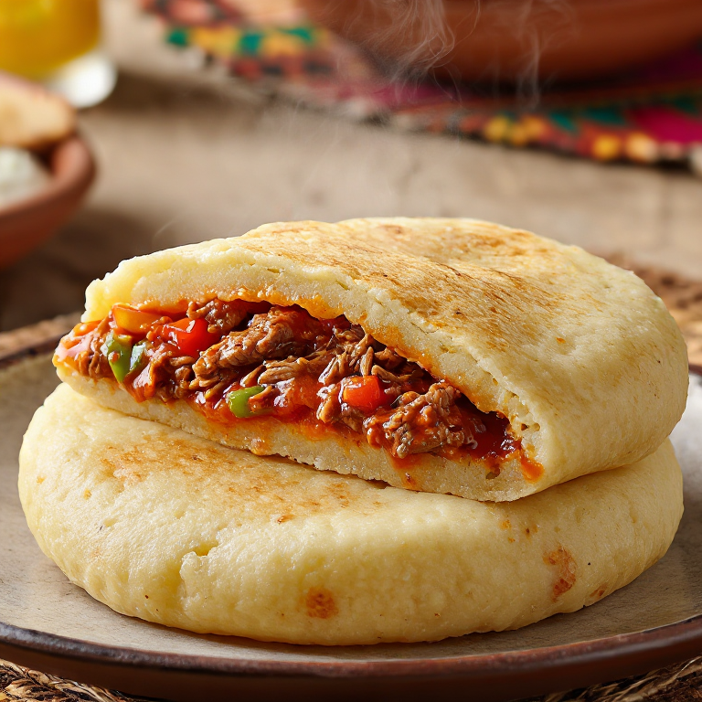 Arepa Rellena de Indio Viejo (Estilo Jinotega)