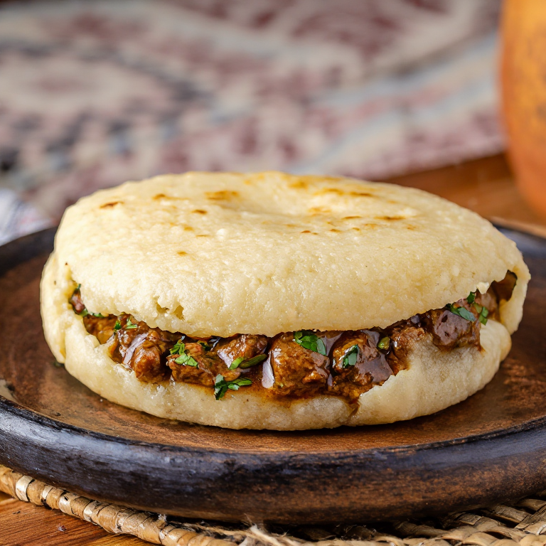 Arepa de Indio Viejo (Nicaraguan Stuffed Arepa)