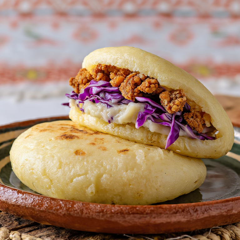 Arepa de Vigorón Nicaragüense (Chicharrón y Yuca)