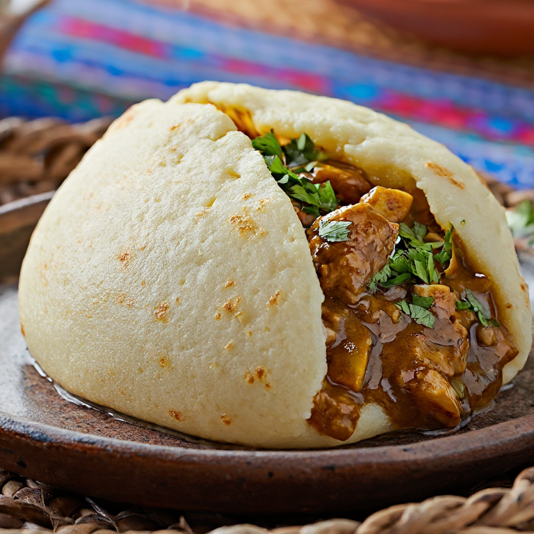 Arepa rellena de Mafé (Estofado de maní al estilo de Abalak)