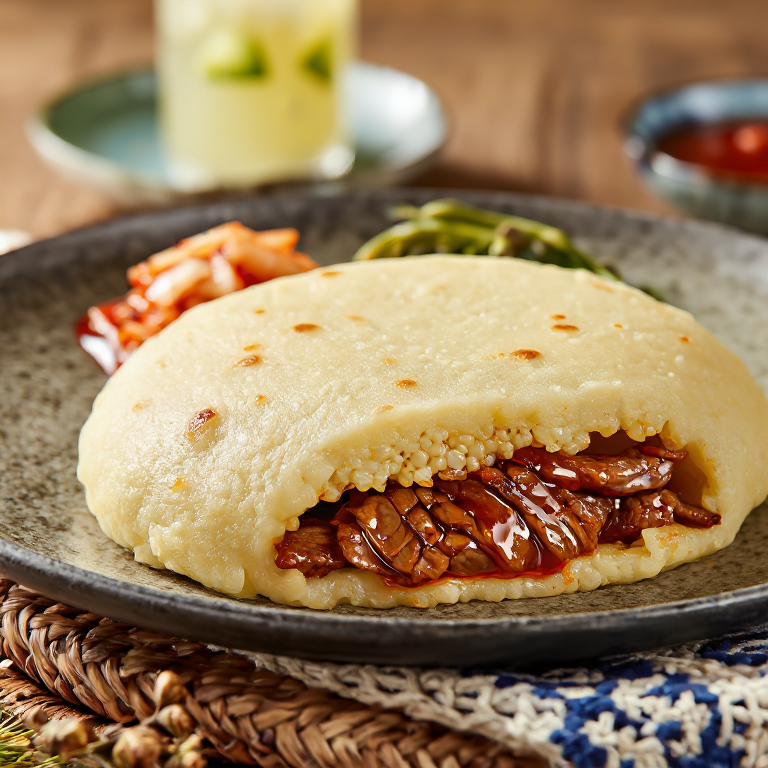 Arepa de Bulgogi con Inspiración en Pyongyang Naengmyeon