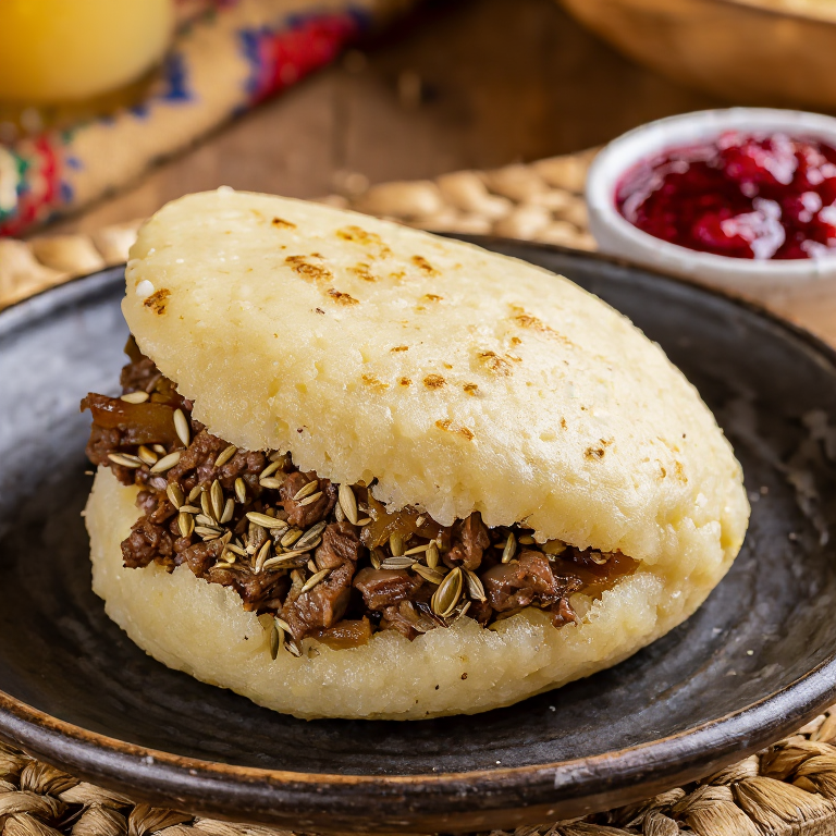 Arepa de Fårikål: Estofado Noruego de Cordero y Col en Arepa