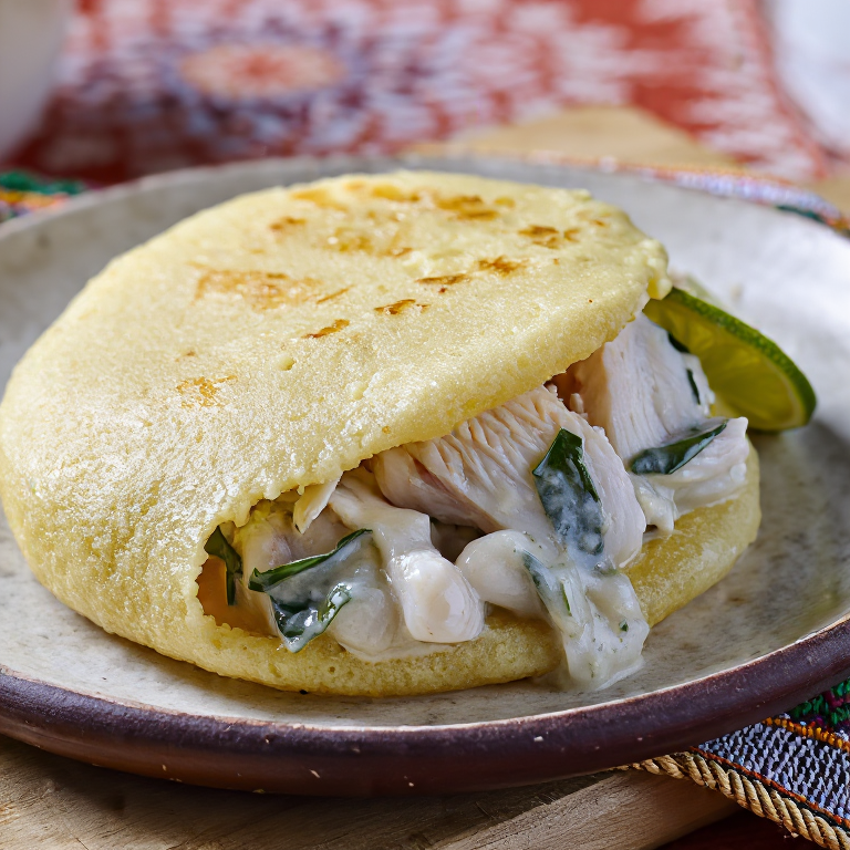 Arepa de Keskes Palauano (Arepa Rellena de Pescado y Hojas de Taro en Leche de Coco)