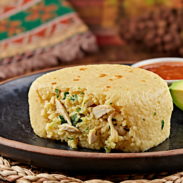 Arepa de Sancocho (Arepa con Sabor a Sancocho de Gallina)