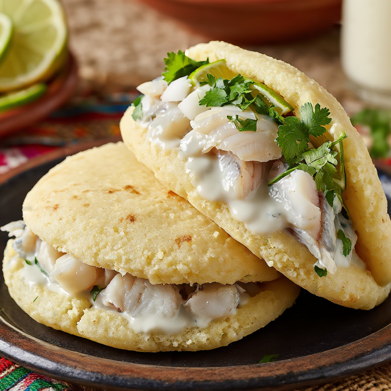 Arepa de Rondon: Coconut Fish Stuffed Arepa