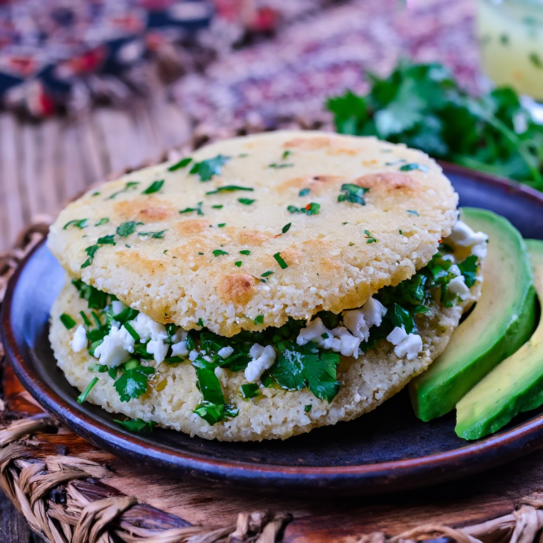 Arepa Sancochada (Panamanian Herb & Yuca Arepa)