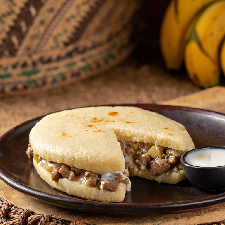 Arepas Mumu: Arepas Rellenas de Cerdo, Camote y Coco