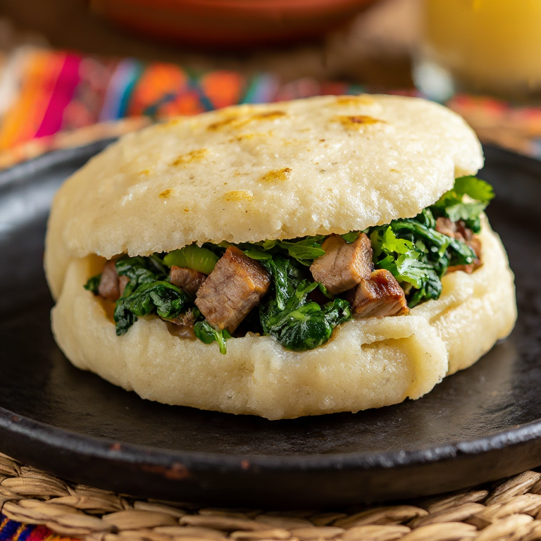 Arepa Mumu: Arepa Rellena de Cerdo y Batata al Estilo de las Tierras Altas de Papúa Nueva Guinea
