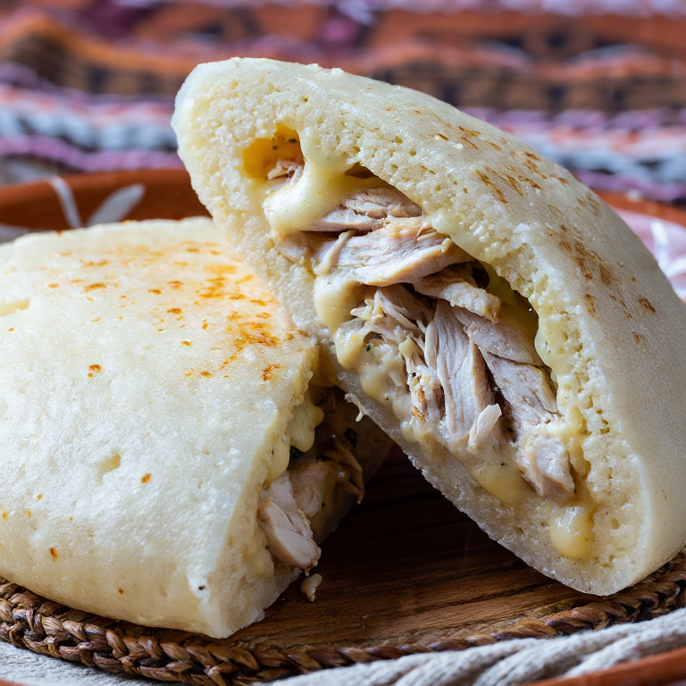Arepa de Bori Bori (Pollo y Queso Inspirada en el Caldo Paraguayo)