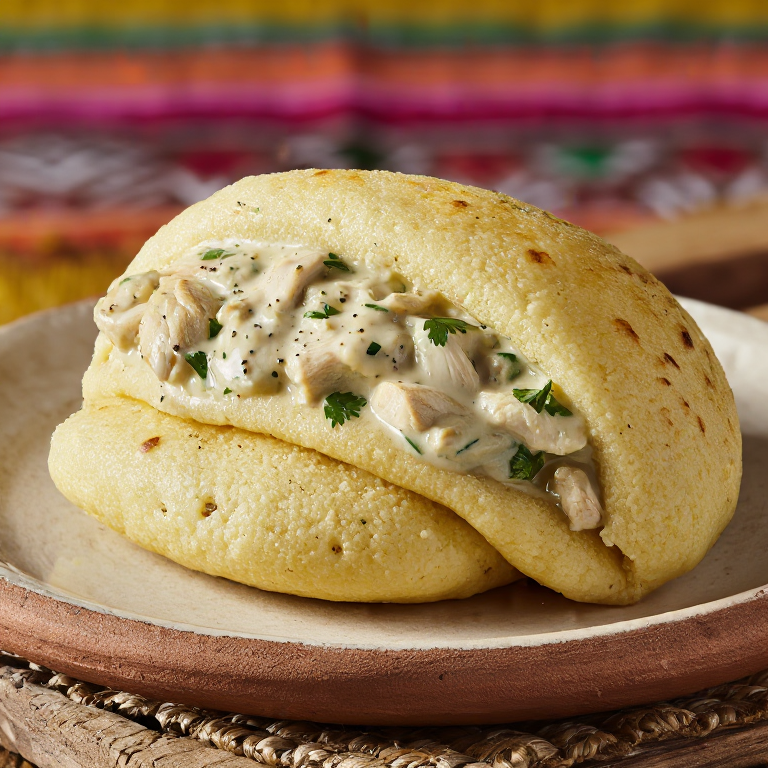 Arepa de Vori Vori (Paraguayan Chicken and Cornmeal Dumpling Soup Arepa)