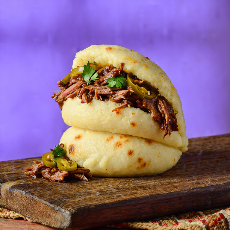 Arepa Chiclayana de Seco de Cabrito