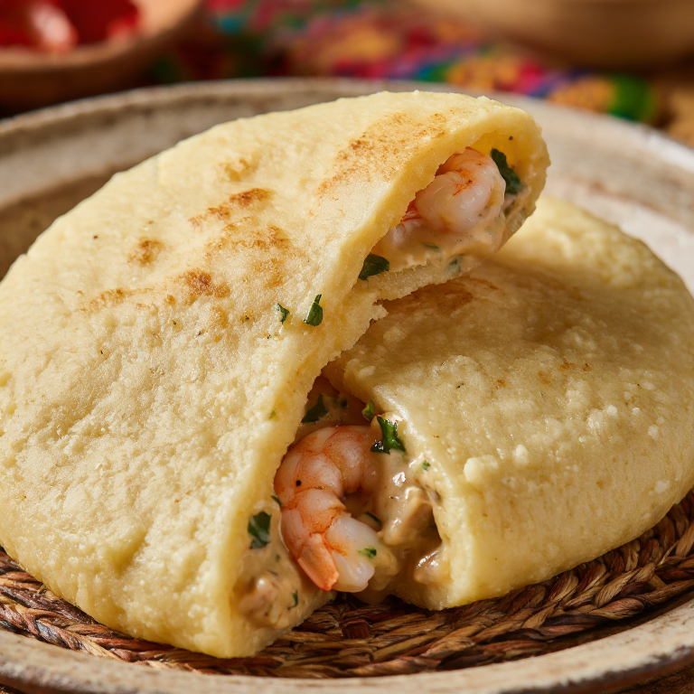 Arepa de Chupe de Camarones al Estilo Juliaca