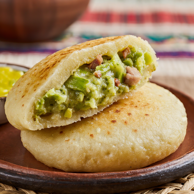 Arepa de Tacacho con Cecina