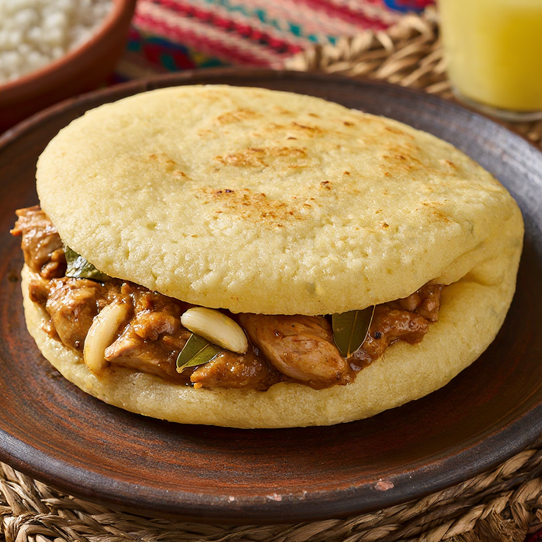 Arepa de Pollo Adobo (Filipino Adobo Stuffed Arepa)