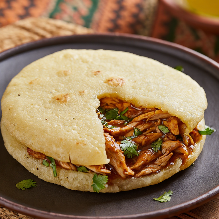 Arepa de Adobo Filipino (Chicken Adobo Arepa)