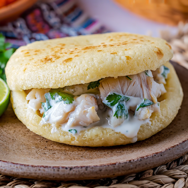 Arepa Pitcairn: Relleno de Pescado en Salsa de Coco