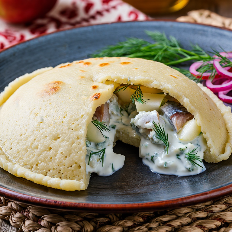Arepa Gdańska: Arepa Rellena de Arenque en Crema Agria