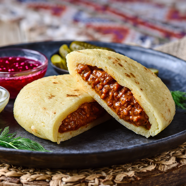Arepa Rellena de Paprikash de Pescado de Szczecin